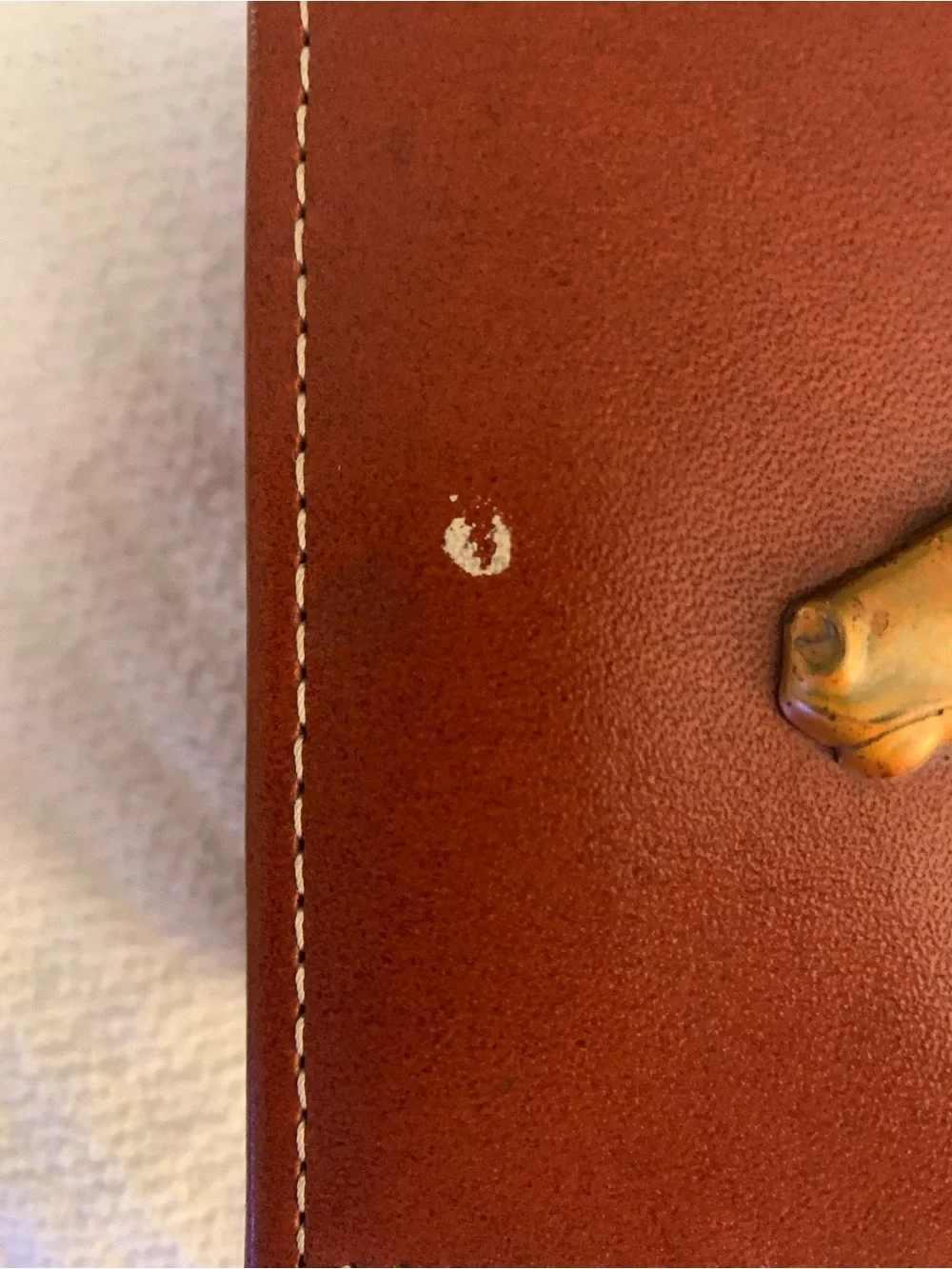 Leather Travel Jewelry Case with Brass Horse Emblem - Brown